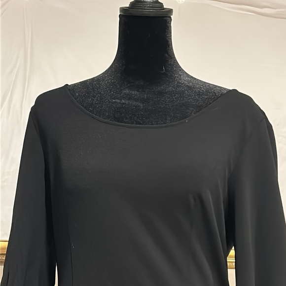 🎉NWT Donna Karan NY black bell sleeve, round neck A line Dress. - Picture 7 of 8